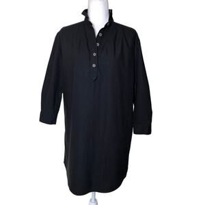 Pomander Place Black Tunic Dress Collared Popover Shirt Dress Casual Size: Small